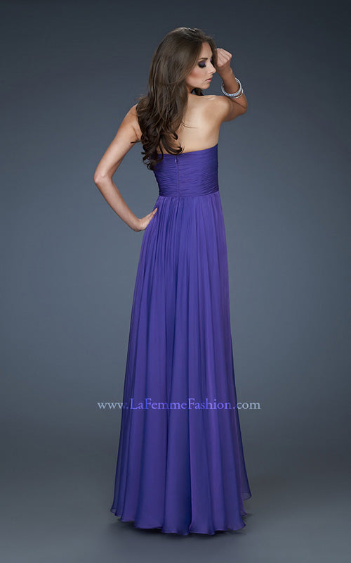 Picture of: Chiffon Gown with Sweetheart Neckline and Beading in Purple, Style: 18219, Back Picture