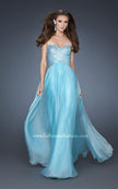 Picture of: Embellished Long Prom Dress with Sequined Bodice in Blue, Style: 18342, Detail Picture 1