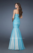 Picture of: Trumpet Style Prom Dress with Rhinestone Bodice in Blue, Style: 18372, Back Picture
