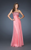 Picture of: A-line Beaded One Shoulder Prom Dress with Ruching in Pink, Style: 18379, Main Picture