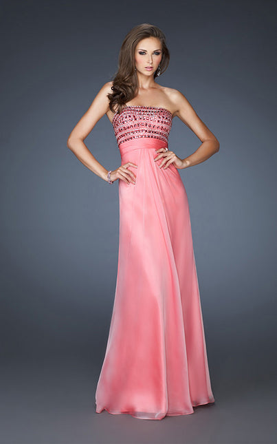 Picture of: A-line Beaded One Shoulder Prom Dress with Ruching in Pink, Style: 18379, Main Picture