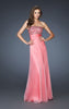 Picture of: A-line Beaded One Shoulder Prom Dress with Ruching in Pink, Style: 18379, Main Picture
