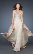 Picture of: Empire Waist Chiffon Prom Dress with Sequins and Beads in Nude, Style: 18447, Main Picture
