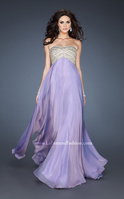 Picture of: Empire Waist Chiffon Prom Dress with Sequins and Beads in Purple, Style: 18447, Detail Picture 3