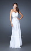 Picture of: Elegant Prom Gown with Beaded and Rhinestone Waist in White, Style: 18485, Main Picture