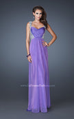 Picture of: Sophisticated Dress with Criss Cross Bodice and Rhinestones in Purple, Style: 18487, Detail Picture 3