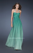 Picture of: Beaded V Strap Prom Dress with Subtle Ombre and Cut Outs in Green, Style: 18529, Detail Picture 1