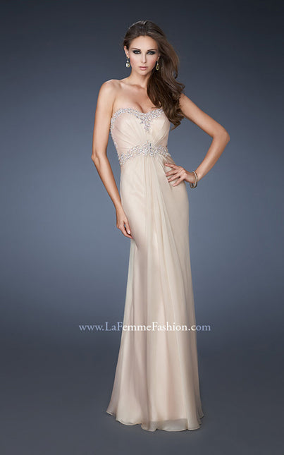Picture of: Sweetheart Neckline Chiffon Prom Dress with Beading in Nude, Style: 18542, Back Picture