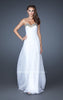 Picture of: Sweetheart Neck Dress with Rhinestones and Flowy Skirt in White, Style: 18566, Detail Picture 2