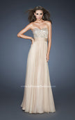 Picture of: Strapless Empire Chiffon Gown with Ruched Sequin Pattern in Nude, Style: 18584, Main Picture