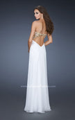 Picture of: Strapless Sweetheart Prom Dress with Front Slit and Beads in White, Style: 18617, Back Picture