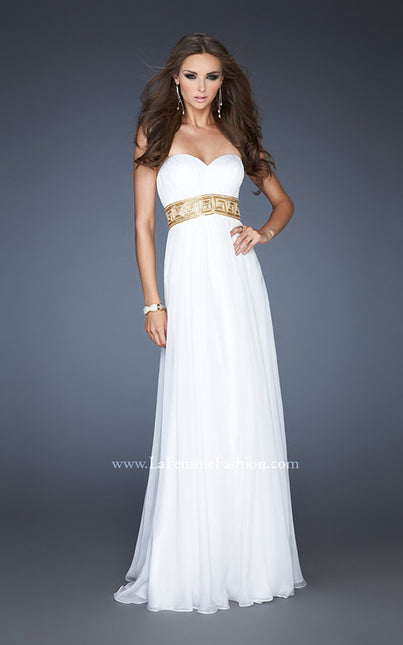 Picture of: Strapless Sweetheart Dress with Intricate Beaded Waist in White, Style: 18794, Main Picture