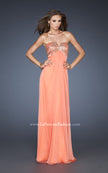Picture of: Strapless Chiffon Dress with Gathered Empire Waist in Orange, Style: 18797, Main Picture