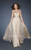 Picture of: Chiffon Prom Gown with Detailed Bodice and A-line Skirt in Nude, Style: 18799, Main Picture