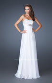 Picture of: Long Strapless Sequin Prom Dress with Chiffon Overlay in White, Style: 18870, Detail Picture 1