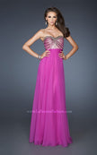 Picture of: Long Chiffon Prom Dress with Embellished Bodice in Pink, Style: 18897, Main Picture