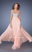 Picture of: Long Chiffon Prom Dress with Sequin Bra in Orange, Style: 18989, Main Picture