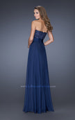 Picture of: Long A-line Chiffon Gown with Matching Jacket in Blue, Style: 19186, Back Picture