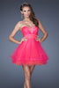 Picture of: Strapless Short Prom Dress with Two Toned Tulle in Pink, Style: 19461, Main Picture