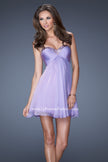 Picture of: Strapless Short Dress with a Sweetheart Sequin Trim in Purple, Style: 19475, Main Picture