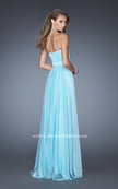Picture of: Sweetheart Strapless Chiffon Prom Gown with Beaded Belt in Blue, Style: 19760, Back Picture