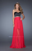 Picture of: Strapless Prom Dress with Attached Long Chiffon Overlay in Pink, Style: 19766, Detail Picture 1
