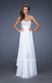 Picture of: Empire Waist Chiffon Gown with Tiered Layered Skirt in White, Style: 19831, Detail Picture 5