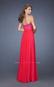 Picture of: Long Chiffon Prom Dress with Sequins and Lace Overlay in Pink, Style: 19834, Back Picture