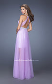 Picture of: Prom Dress with Solid Short Skirt and Sheer Tulle Overlay in Purple, Style: 19840, Back Picture