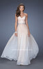 Picture of: Long Ombre Prom Dress with Twisted Gathered Bodice in Nude, Style: 19897, Main Picture