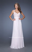 Picture of: Lace Prom Dress with V Back and Iridescent Jewels in Pink, Style: 19932, Main Picture
