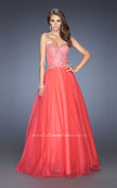 Picture of: Ball Gown with Full Tulle Skirt and Sweetheart Neckline in Orange, Style: 19940, Detail Picture 1