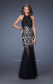 Picture of: Mermaid Style Prom Dress with Halter Neckline and Stones in Black, Style: 19974, Main Picture