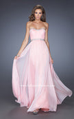 Picture of: Long Chiffon Prom Gown with iridescent stones and pearls in Pink, Style: 19987, Detail Picture 1