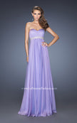 Picture of: Ling Empire Waist Prom Dress with Pleated Bodice in Purple, Style: 19996, Detail Picture 3
