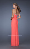 Picture of: Pleated Bodice Net Jersey Long Prom Gown in Orange, Style: 20048, Back Picture