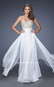 Picture of: Fully Embellished Strapless Chiffon Prom Dress in White, Style: 20061, Main Picture