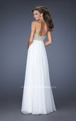 Picture of: Fully Embellished Strapless Chiffon Prom Dress in White, Style: 20061, Back Picture