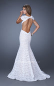 Picture of: Cap Sleeve Lace Mermaid Dress with Open Back in White, Style: 20117, Detail Picture 5