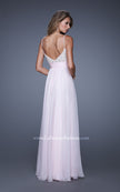 Picture of: Spaghetti Strap Rhinestone and Pearl Prom Dress in Pink, Style: 20717, Back Picture