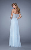 Picture of: Embellished Strapless Dress with Gathered Chiffon Skirt in Blue, Style: 20888, Back Picture
