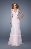 Picture of: Open Back Halter Prom Dress with V Neckline in Pink, Style: 20941, Main Picture
