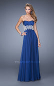 Picture of: Glamorous Prom Dress with Beaded Metallic Embroidery in Blue, Style: 21040, Main Picture