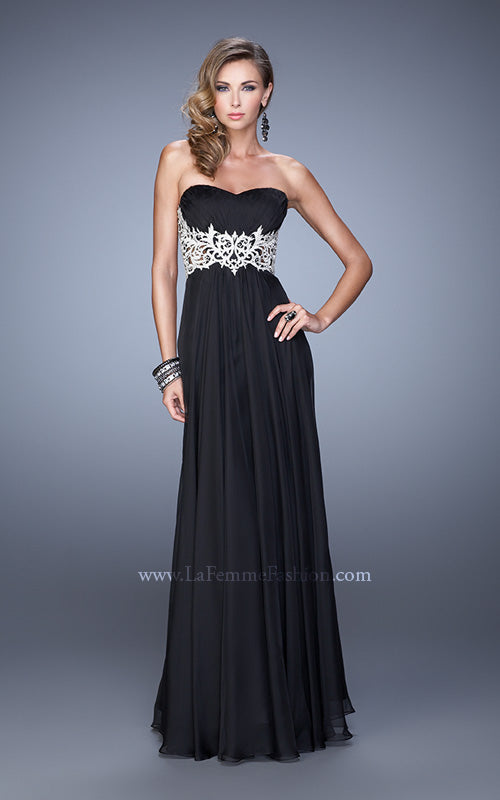 Picture of: Glamorous Prom Dress with Beaded Metallic Embroidery in Black, Style: 21040, Detail Picture 3