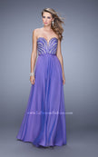 Picture of: Charming Chiffon Dress with Sheer Sides and Stones in Purple, Style: 21054, Detail Picture 2