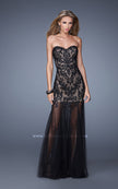 Picture of: Bold Tulle Dress with Sweetheart Neck and Sheer Skirt in Black, Style: 21114, Main Picture
