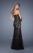 Picture of: Bold Tulle Dress with Sweetheart Neck and Sheer Skirt in Black, Style: 21114, Back Picture