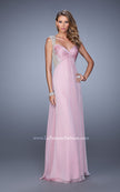 Picture of: Chiffon Prom Gown with Knot Detail and Sheer Accents in Pink, Style: 21116, Detail Picture 2
