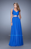 Picture of: Long Two Piece Prom Dress with Iridescent Straps in Blue, Style: 21152, Detail Picture 3