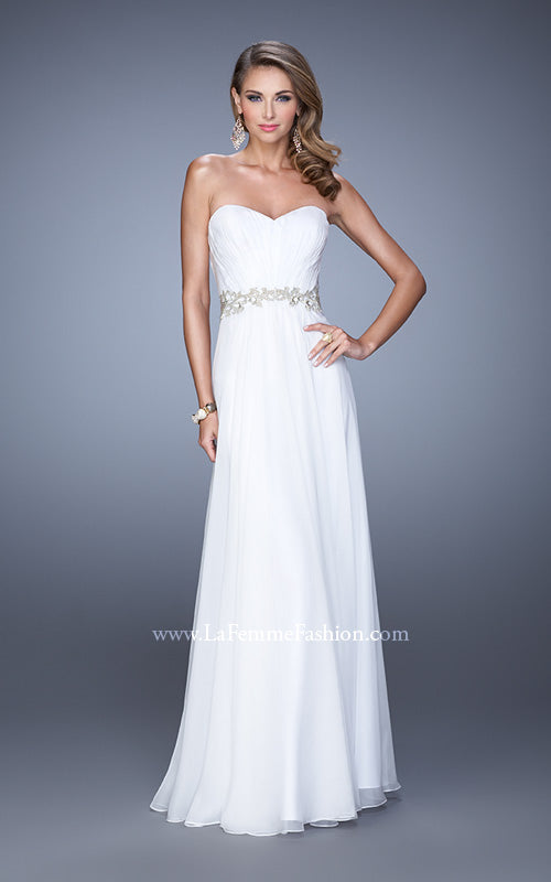 Picture of: Elegant Long Prom Dress with Beaded Embroidery in White, Style: 21177, Detail Picture 3